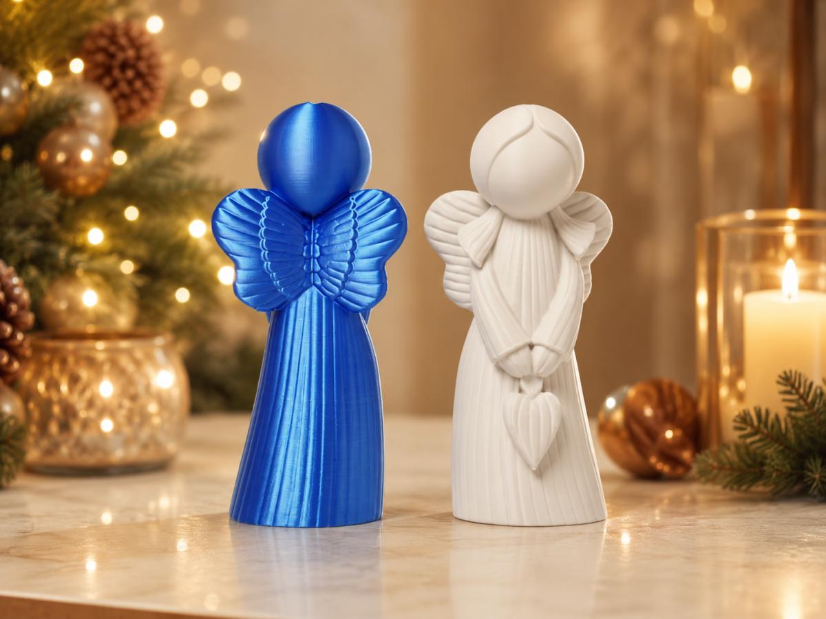 Anjos Natalinos Decorativos | Dupla com Coração