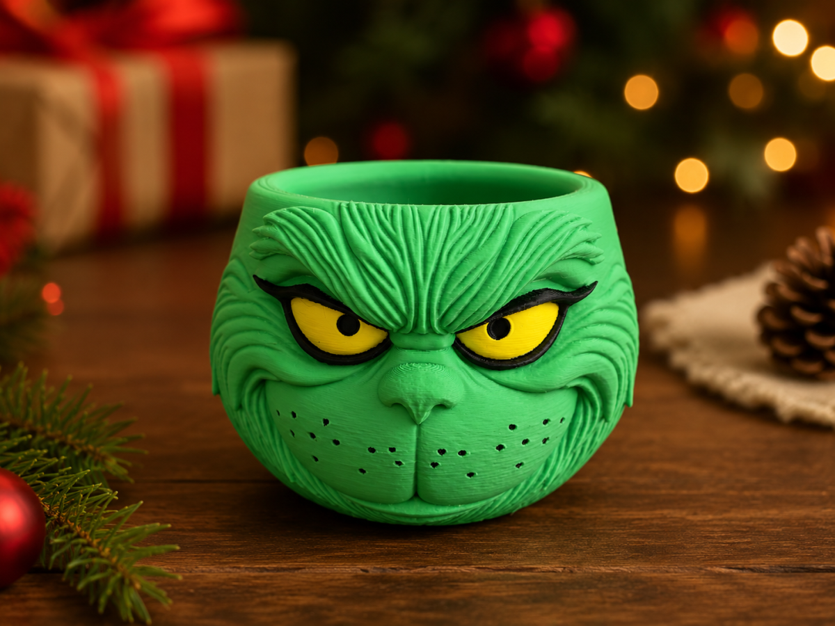 Vaso Grinch Natalino | Cachepô Decorativo de Natal