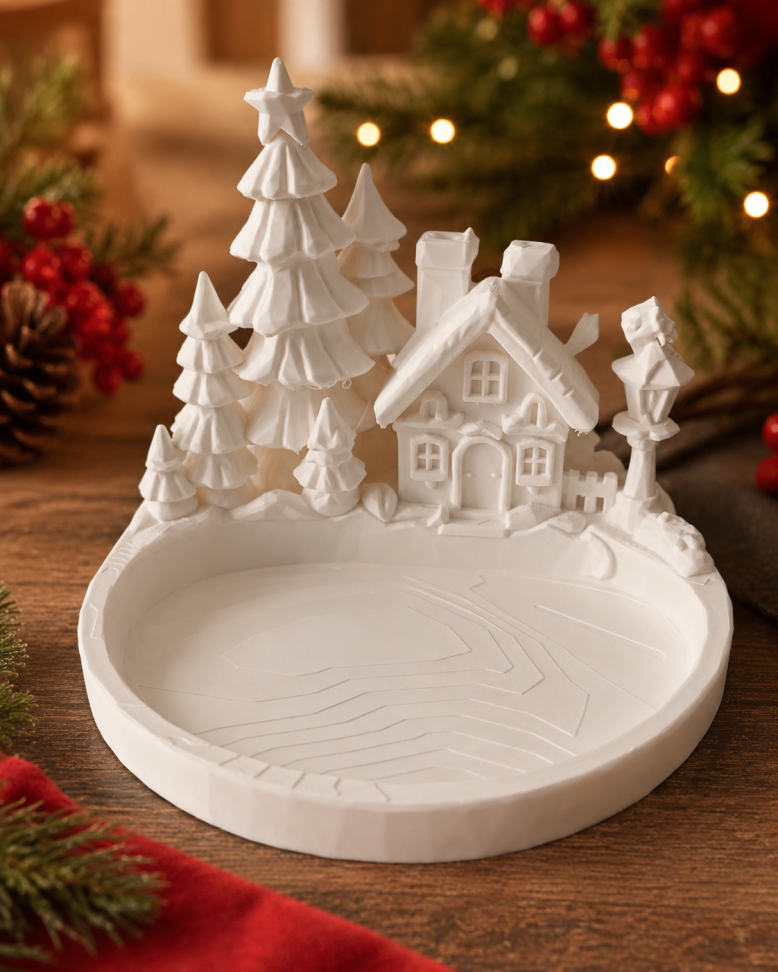 Bandeja Vila de Natal | Organizador Decorativo Natalino