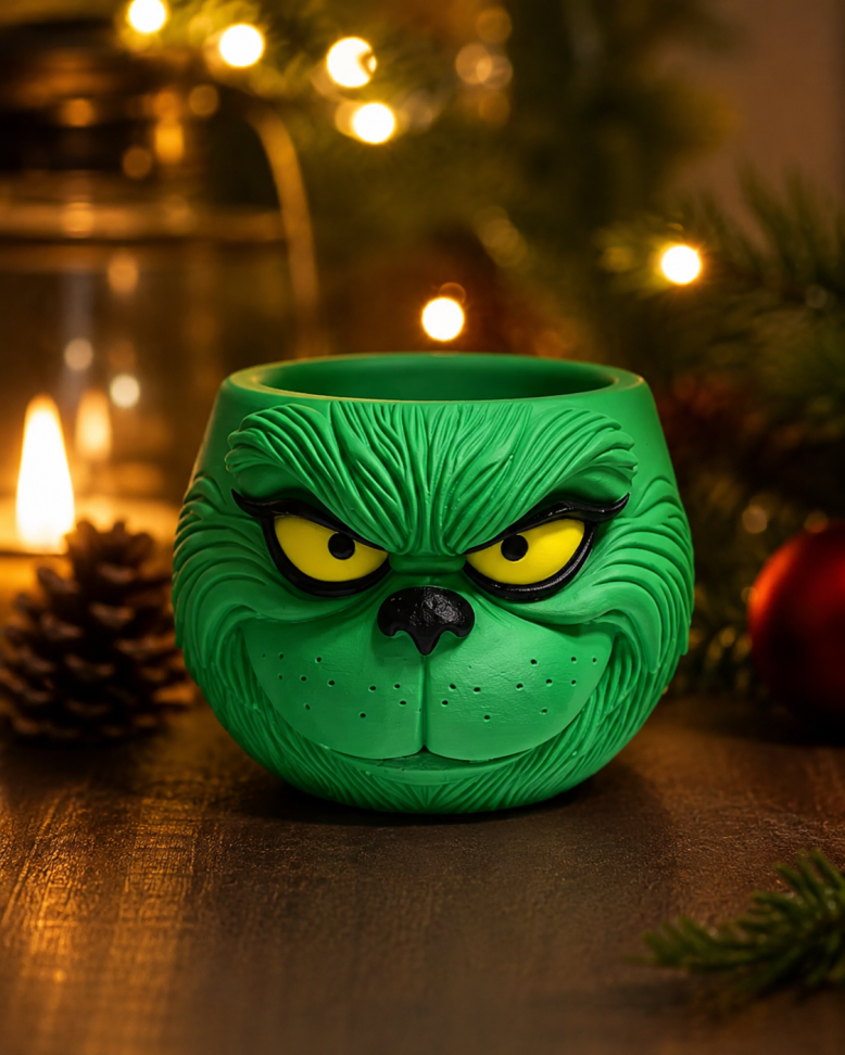 Vaso Grinch Natalino | Cachepô Decorativo de Natal