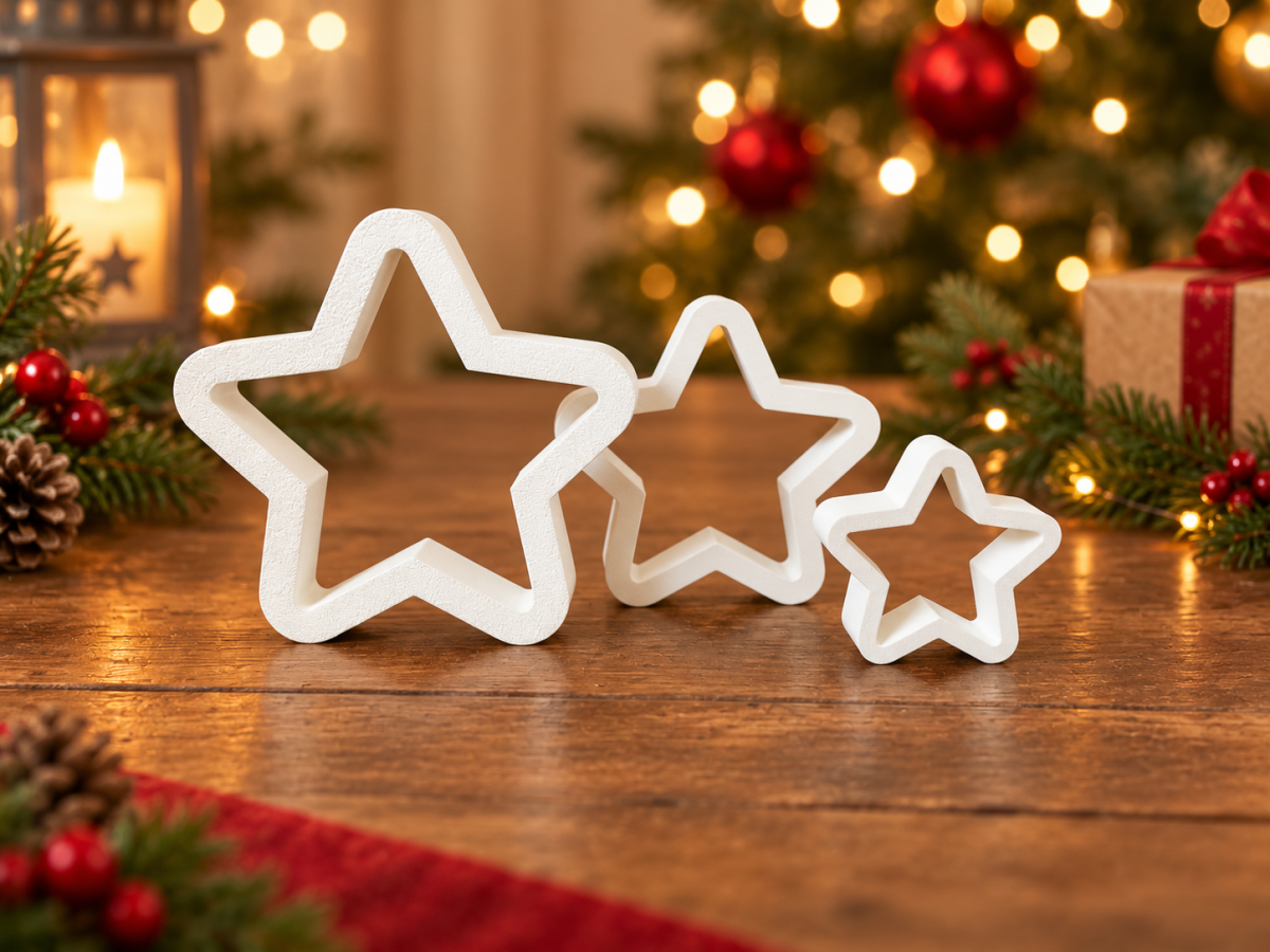 Kit 3 Estrelas Natalinas | Decoração de Mesa e Parede