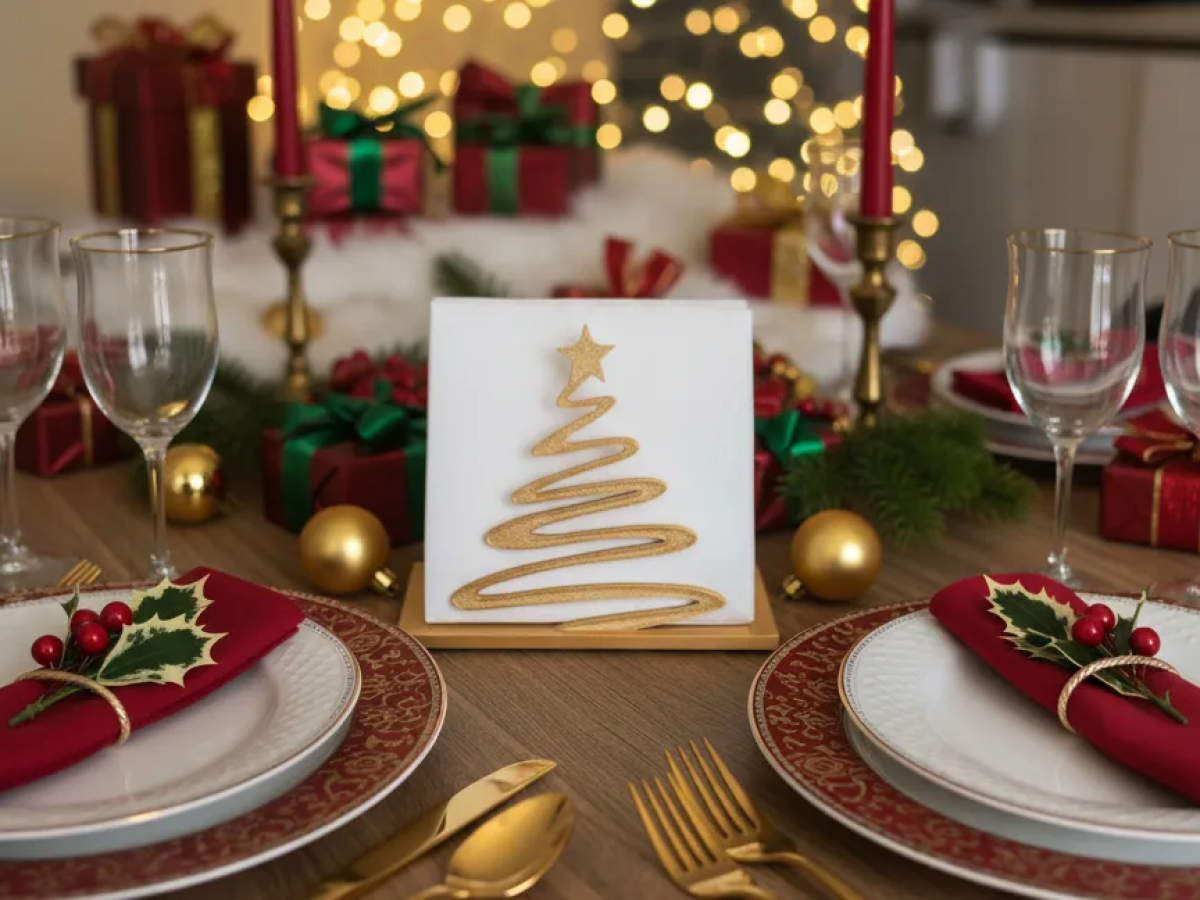 Porta-Guardanapo Árvore de Natal | Decoração de Mesa Natalina