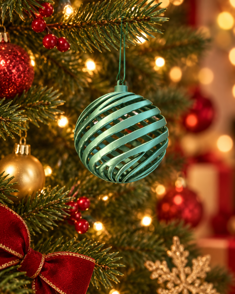 Bola de Natal Espiral | Enfeite Decorativo para Árvore