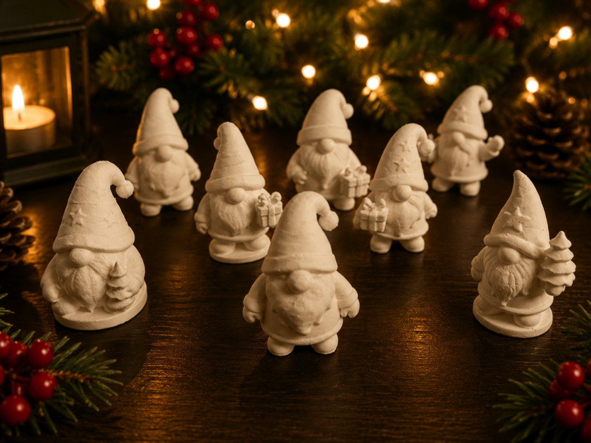 Kit Mini Gnomos Natalinos (7 Peças) | Decoração Escandinava 🎅✨