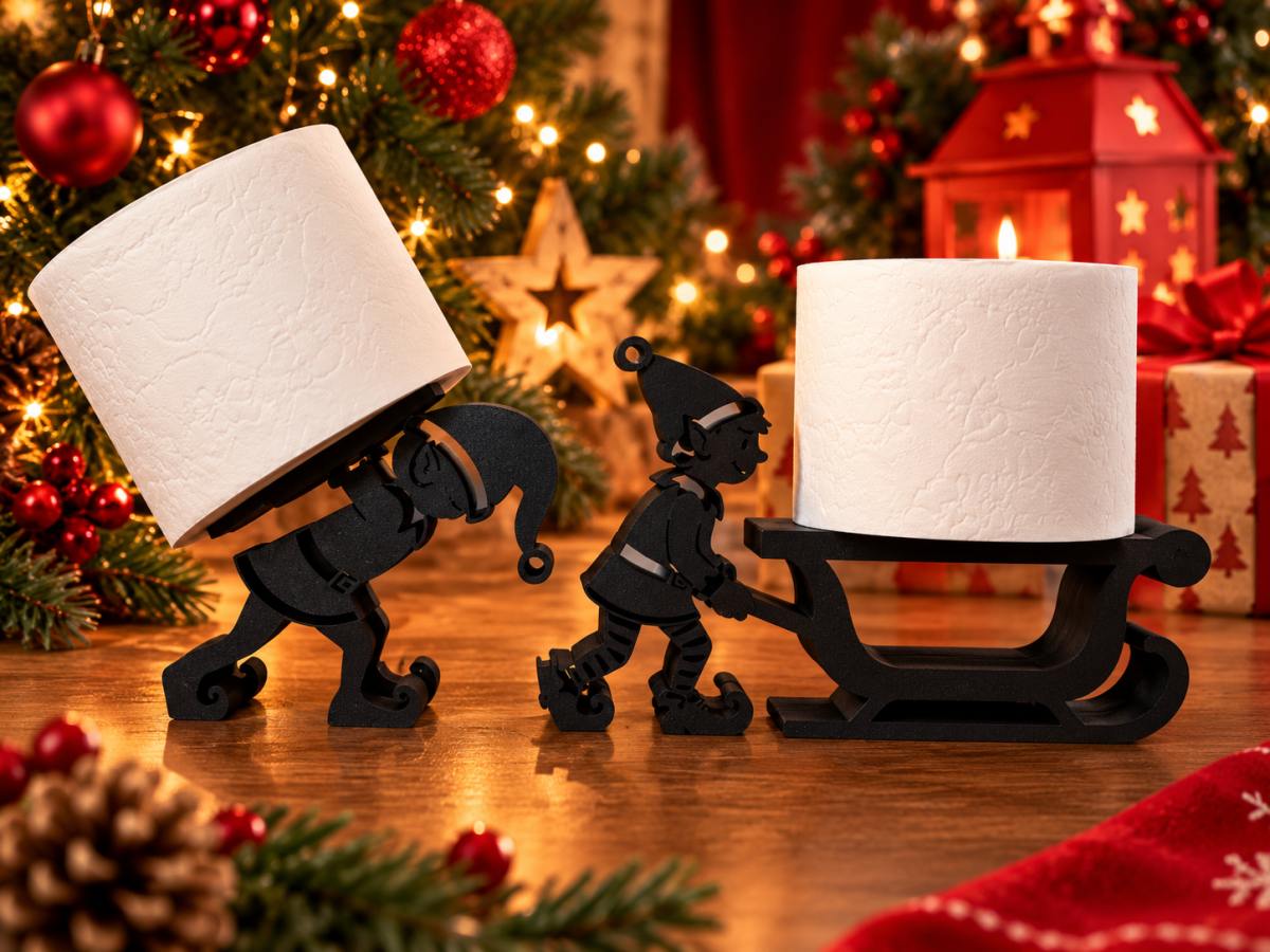 Porta-Papel Higiênico Elfos de Natal | Decoração Natalina Divertida
