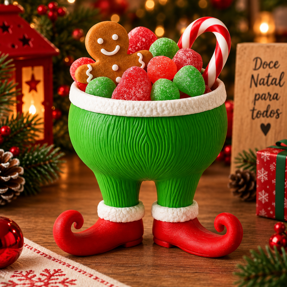 Porta-Doces Grinch Natalino | Decoração de Natal