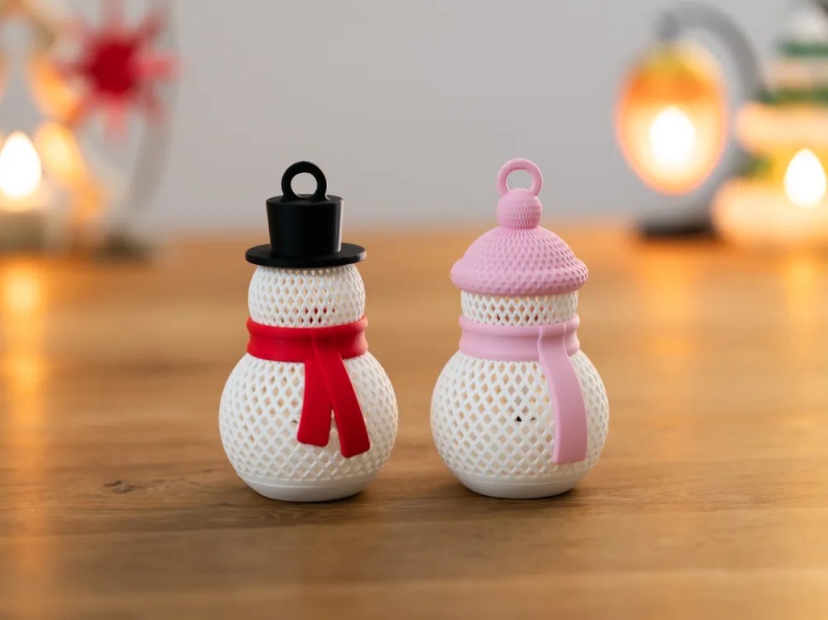 Mini Boneco de Neve Porta-Vela LED | Enfeite Natalino - #3