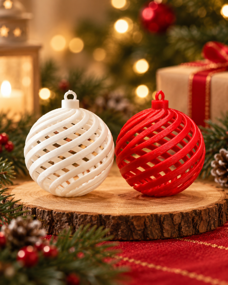 Bola de Natal Espiral | Enfeite Decorativo para Árvore