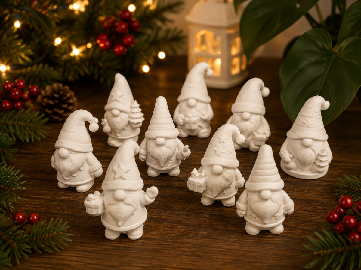 Kit Mini Gnomos Natalinos (7 Peças) | Decoração Escandinava 🎅✨