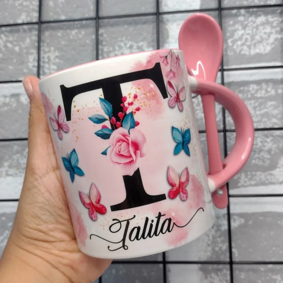 Caneca com Colher - Personalizada