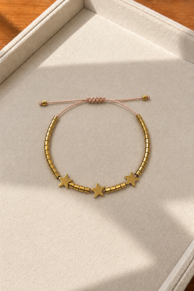 Pulseira hematita estrelas