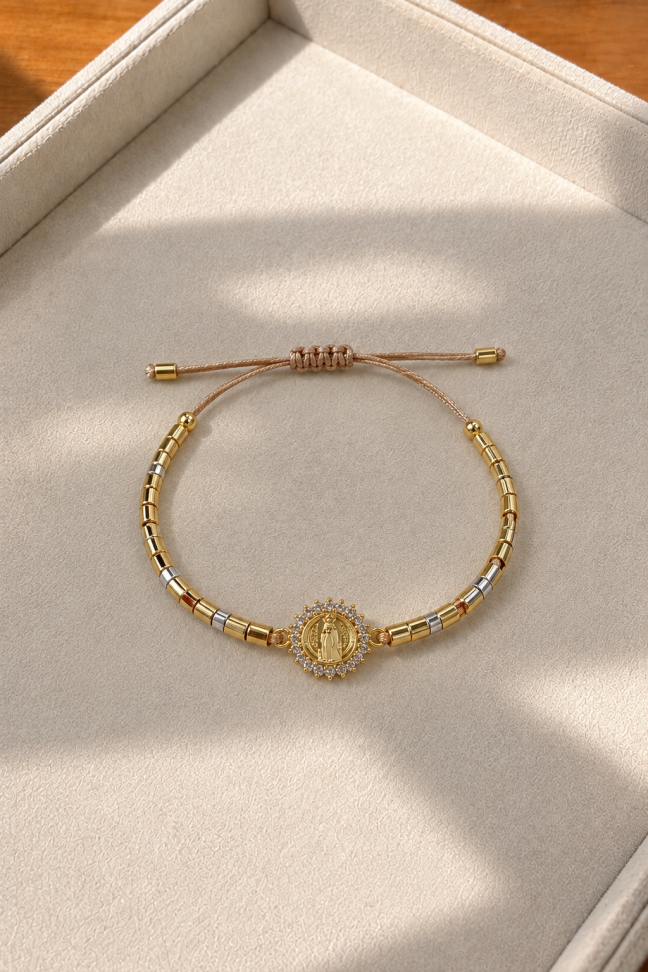 Pulseira Nossa Senhora em Canutilhos e Zircônia