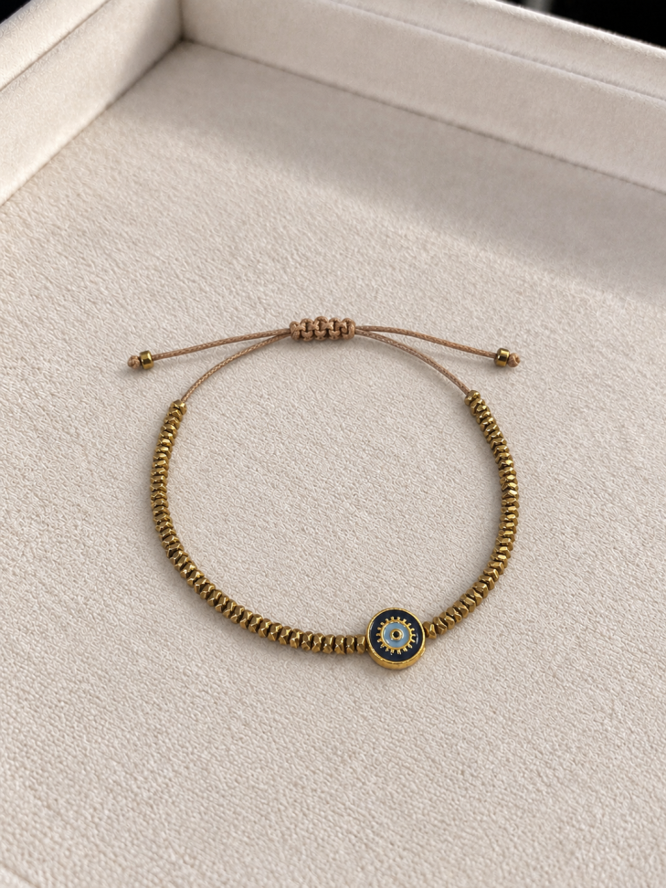 Pulseira hematita olho grego
