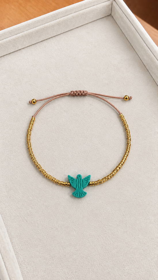 Pulseira espirito santo em hematita