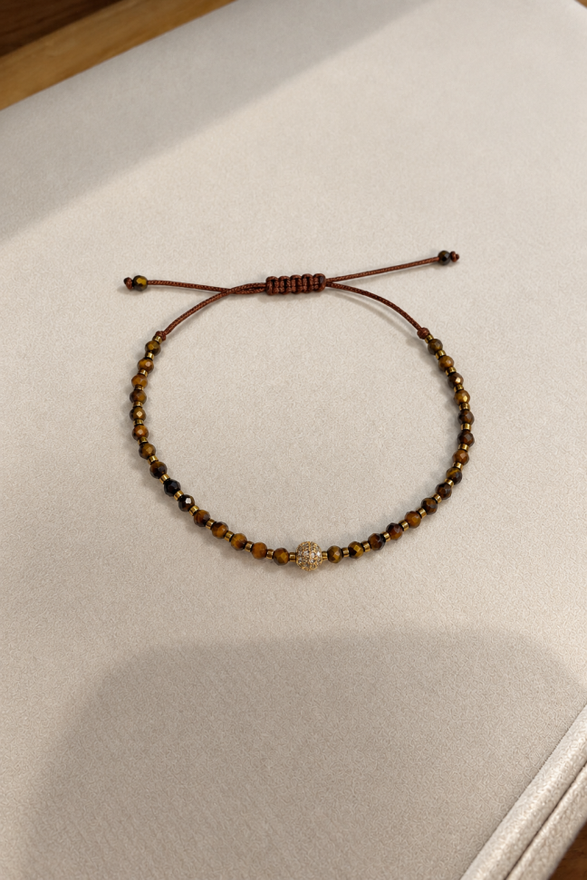Pulseira Olho de Tigre Zircônia
