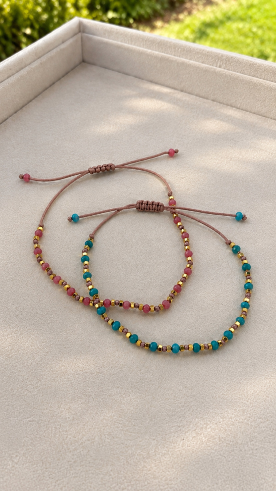 Pulseira Jade e Amazonita (cada)