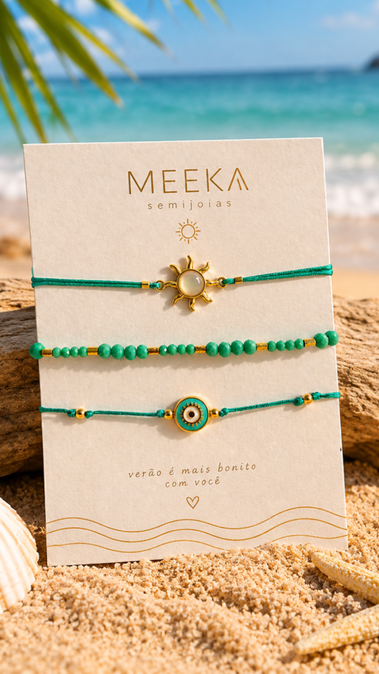 Kit 3 Pulseiras Greek Summer