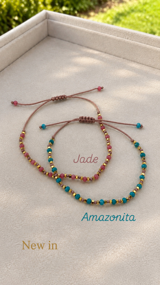 Pulseira Jade e Amazonita (cada)