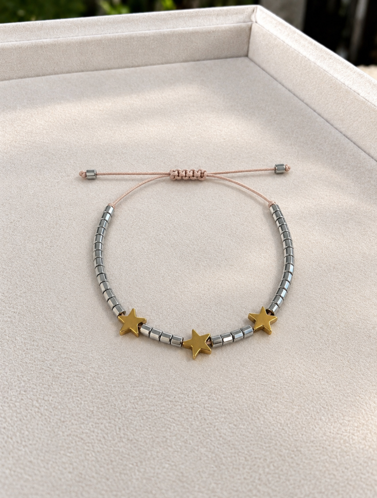Pulseira hematita estrelas - #3