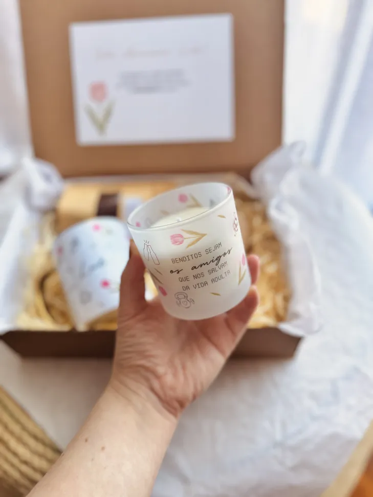 VELA - De 150g tampa de pinus, vidro estampado | PERSONALIZADO - #4