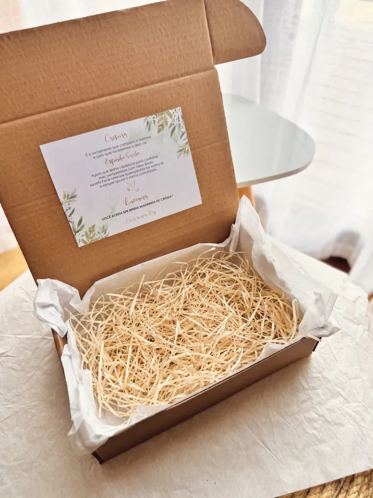 CAIXA AVULSA - Papelão Kraft | Batizado, Crisma, Casamento