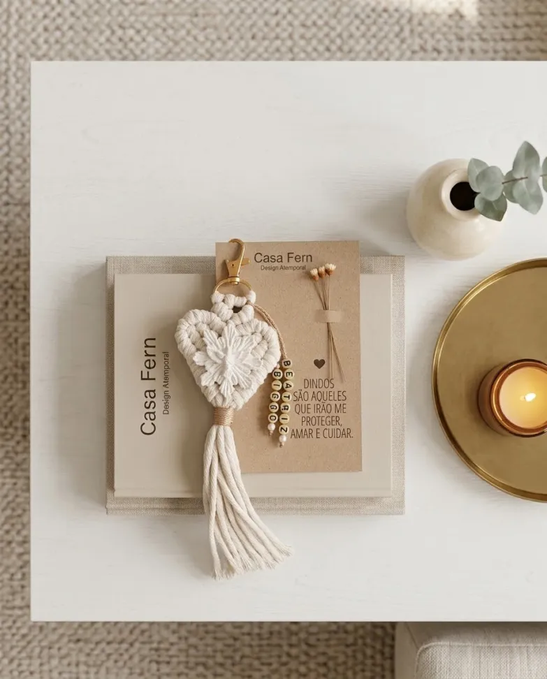ADORNO - Chaveiro Coração Espirito Santo | Decorativo porta, mesa, parede
