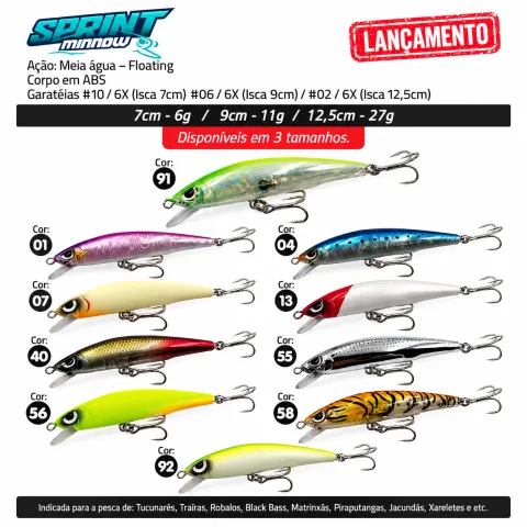 Isca Artificial Yara Sprint Minnow 9 cm
