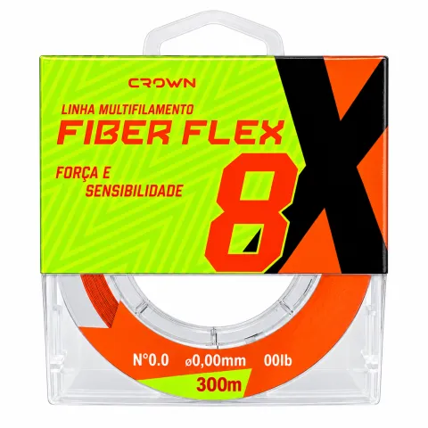 Linha Multifilamento Crown Fiber Flex 8X Orange 300m