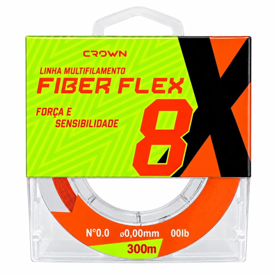 Linha Multifilamento Crown Fiber Flex 8X Orange 300m - #1