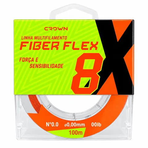 Linha Multifilamento Crown Fiber Flex 8X Orange 100m