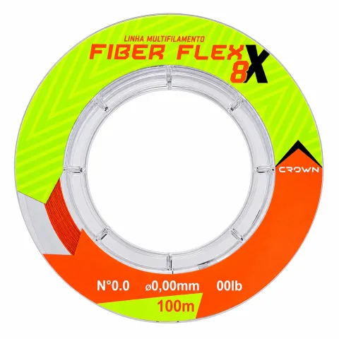 Linha Multifilamento Crown Fiber Flex 8X Orange 100m