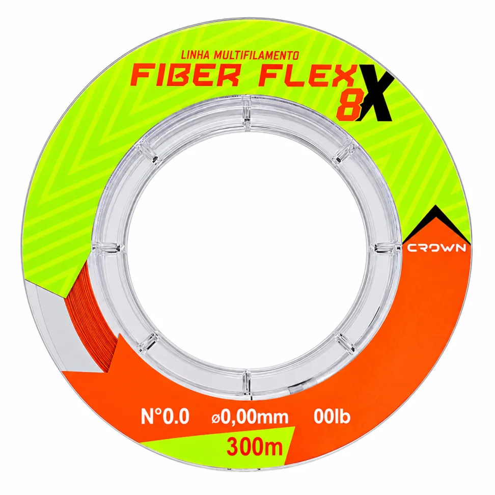 Linha Multifilamento Crown Fiber Flex 8X Orange 300m - #2