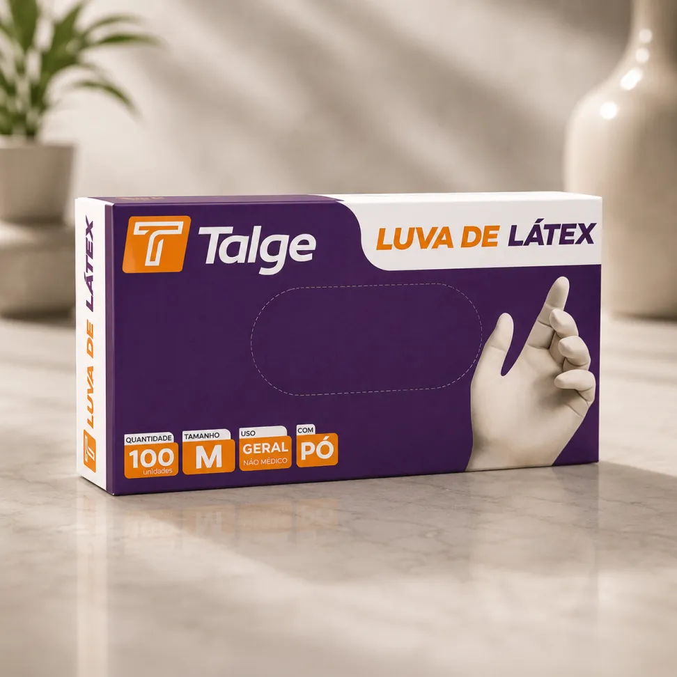 Luva Latéx Tamanho M Talcada Talge Cx. 100 Unidades - #1