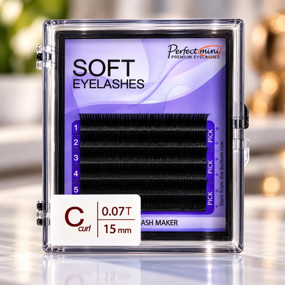 Cílios Mink Fio a Fio 15mm Curvatura C 0.07T 6 Linhas - #1