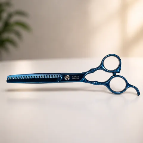 Tesoura Profissional Dentada Titânio Blue XL8002