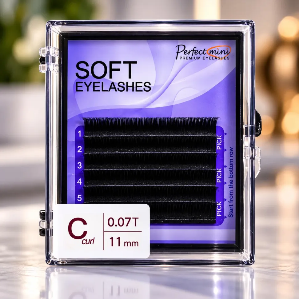 Cílios Mink Fio a Fio 11mm Curvatura C 0.07T 6 Linhas - #1