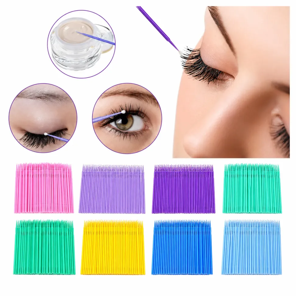 Pincel Microbrush para Extensão de Cílios Pct.100 Unidades - #1