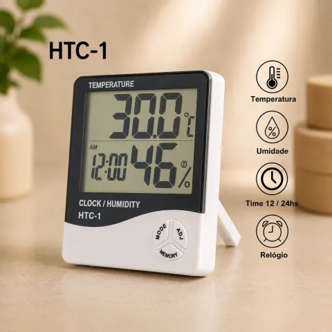 Termo Higrômetro Medidor de Temperatura e Umidade Digital
