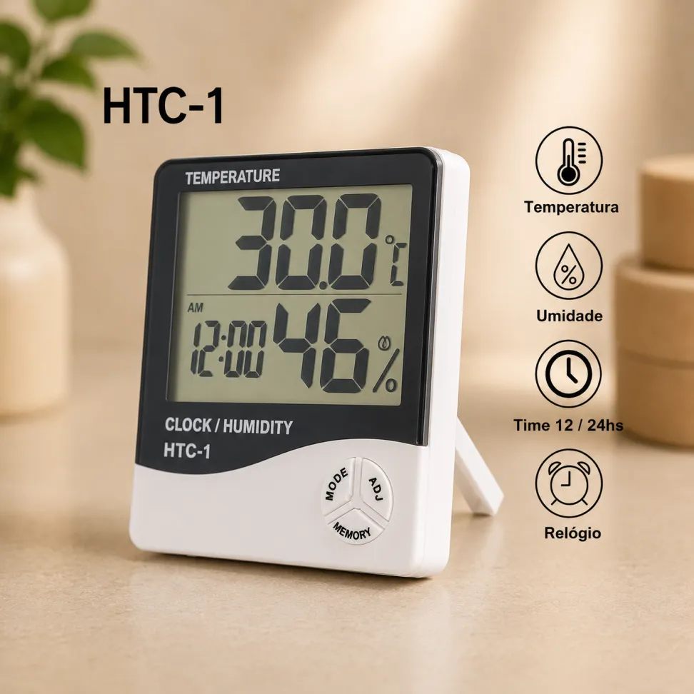 Termo Higrômetro Medidor de Temperatura e Umidade Digital - #1