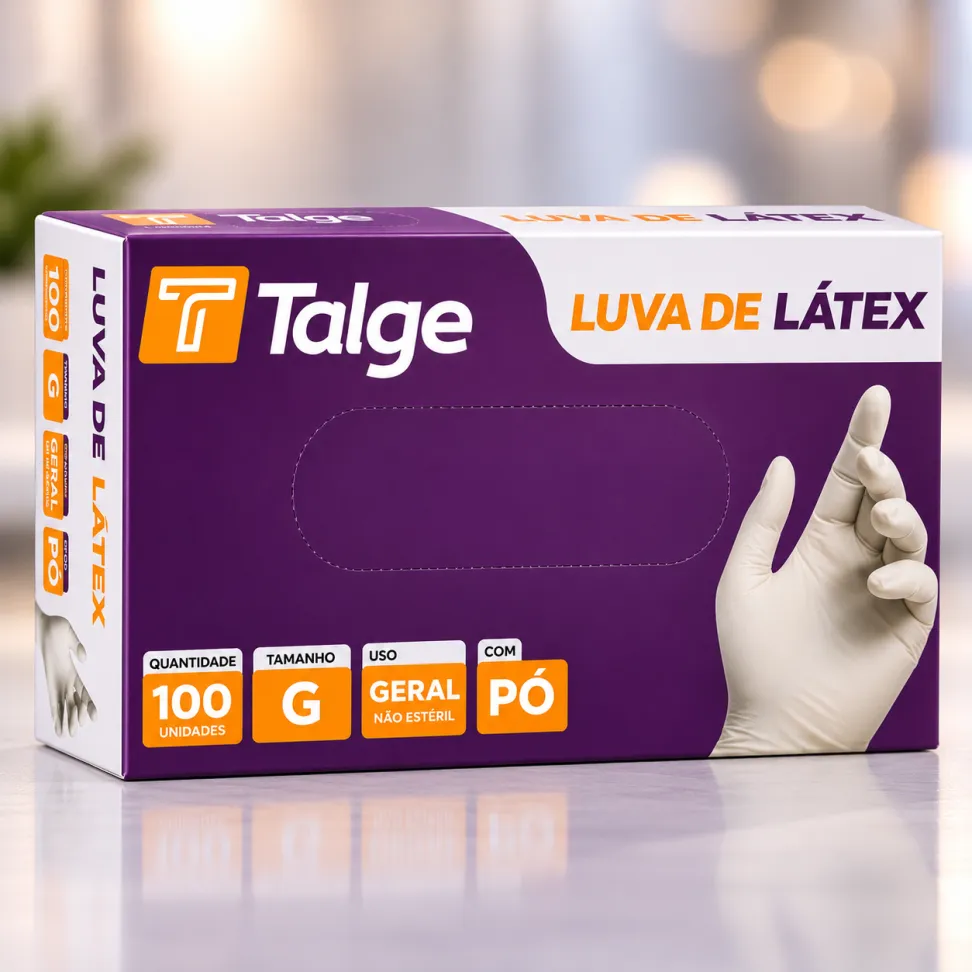 Luva Latéx Tamanho G Talcada Talge Cx. 100 Unidades - #1
