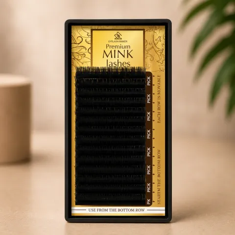 Cílios Mink Seda Fio a Fio 0.15 Curvatura D 10mm 16 Linhas