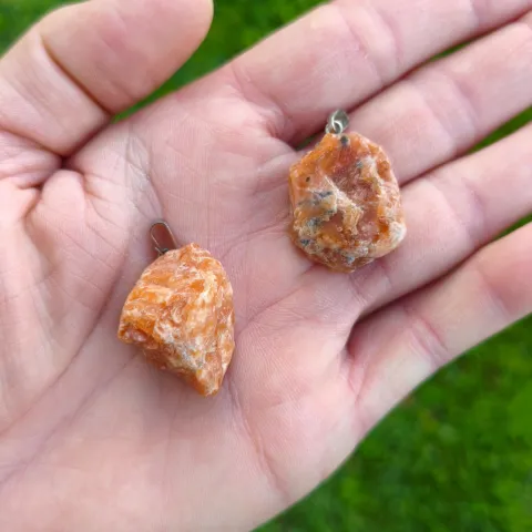 Pingente Calcita Laranja bruta
