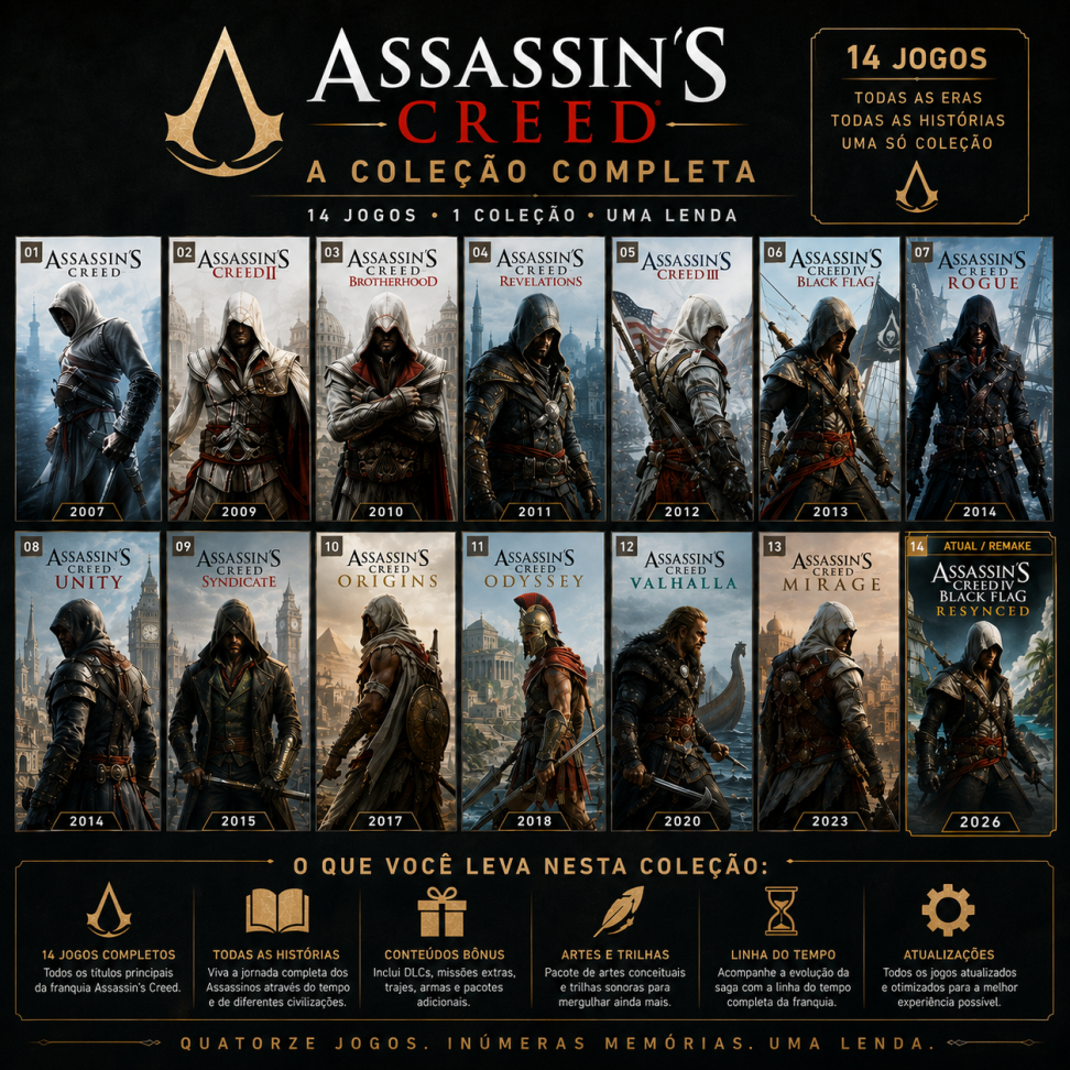 COLEÇÃO ASSASSINS CREED (14 JOGOS) (PC)