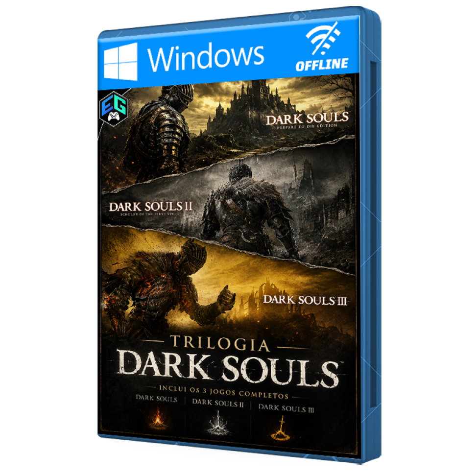 DARK SOULS TRILOGY - DARK SOULS 1 + DARK SOULS 2 + DARK SOULS 3 - (3 JOGOS) (PC)