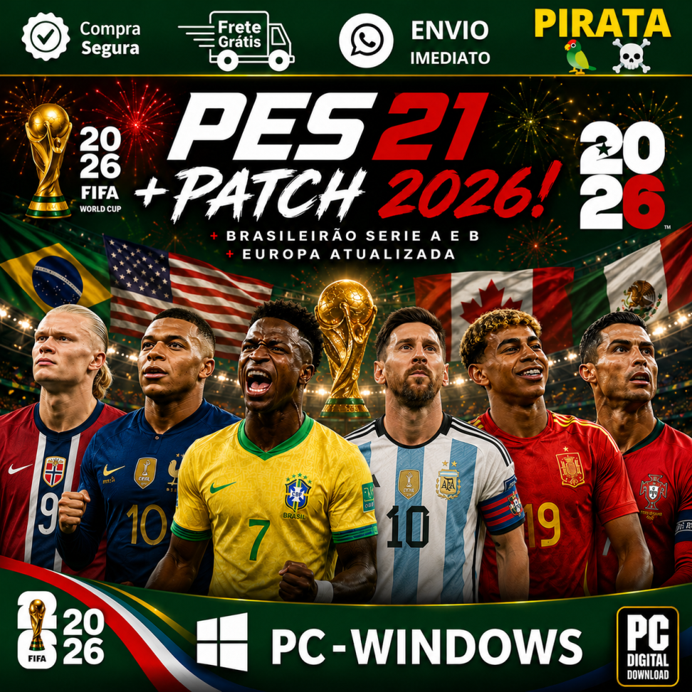 eFootball PES 21 + Patch 2026 + Copa do Mundo - SEM LAUNCHER