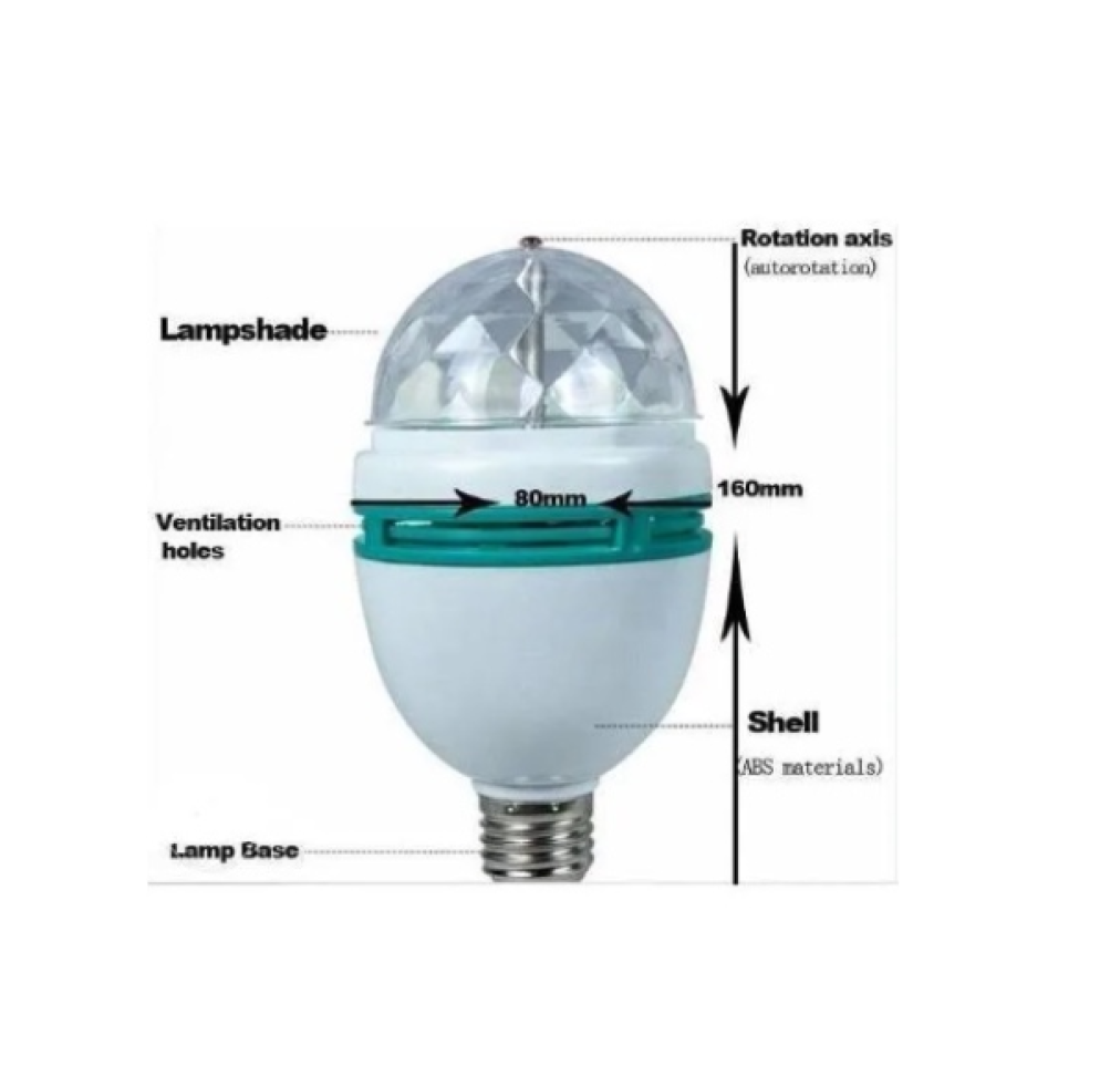 Lâmpada RGB Led Colorido Giratória 3w H'maston ND-01 - #4