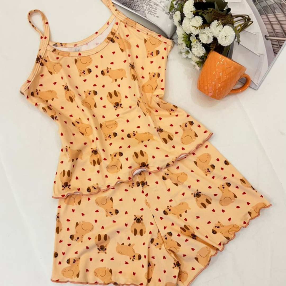 Baby Doll Infantil Suede Capivara Fofo Confortável Estampado Ref. 7961/7959 - #10