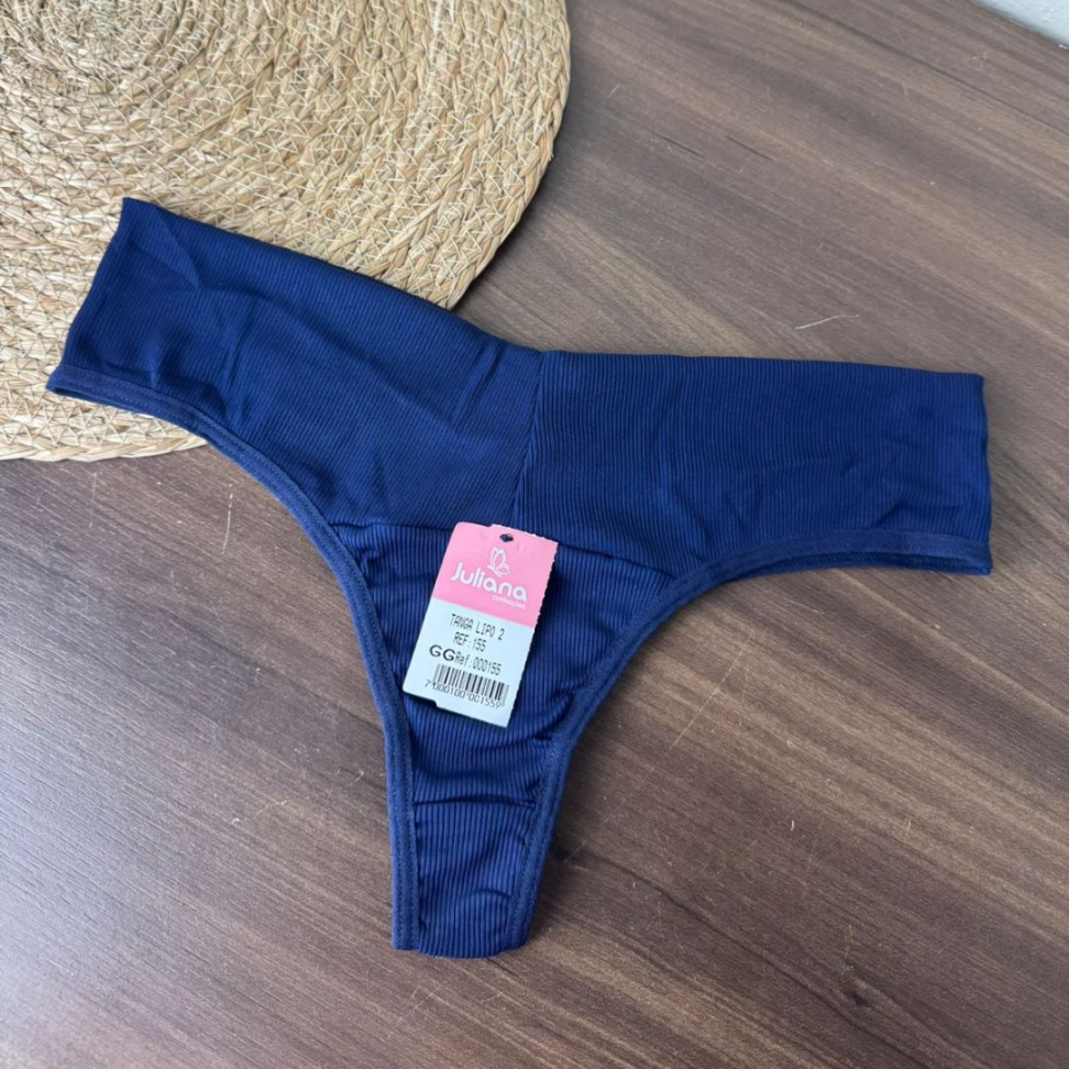 Calcinha Tanga Lipo Canelada Ref. 155 Conforto e Modelagem Perfeita - #9