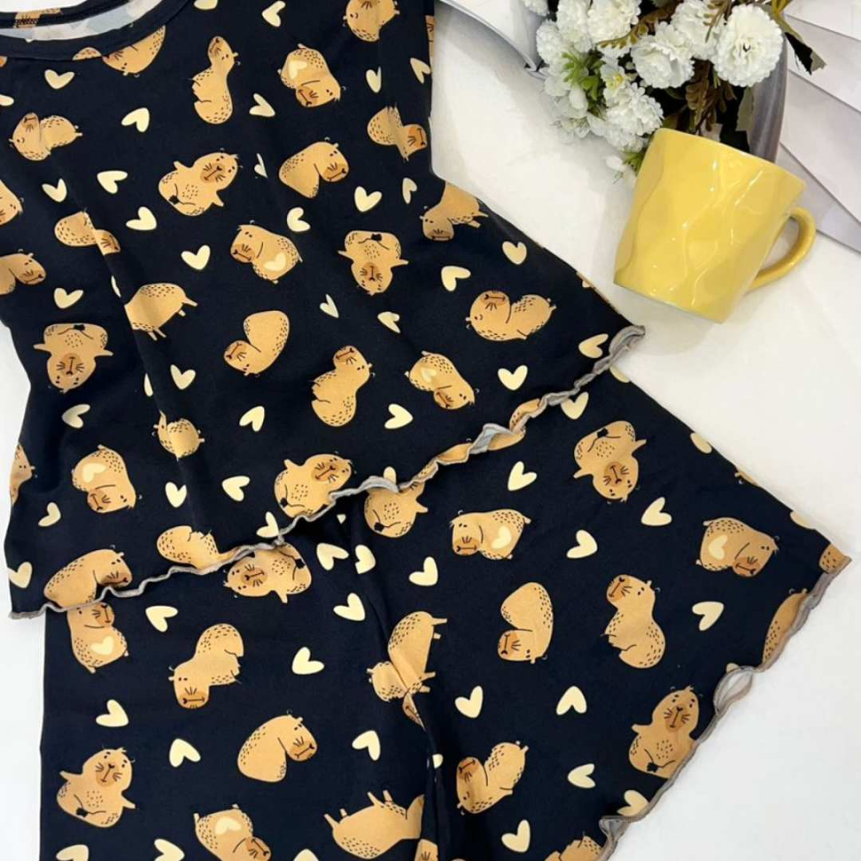 Baby Doll Infantil Suede Capivara Fofo Confortável Estampado Ref. 7961/7959 - #6