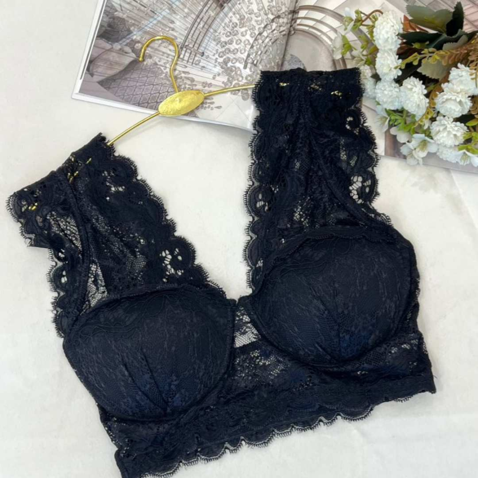 Sutiã Cropped Gabi em Renda Luxo com Bojo Elegância Sustentação e Conforto - #3